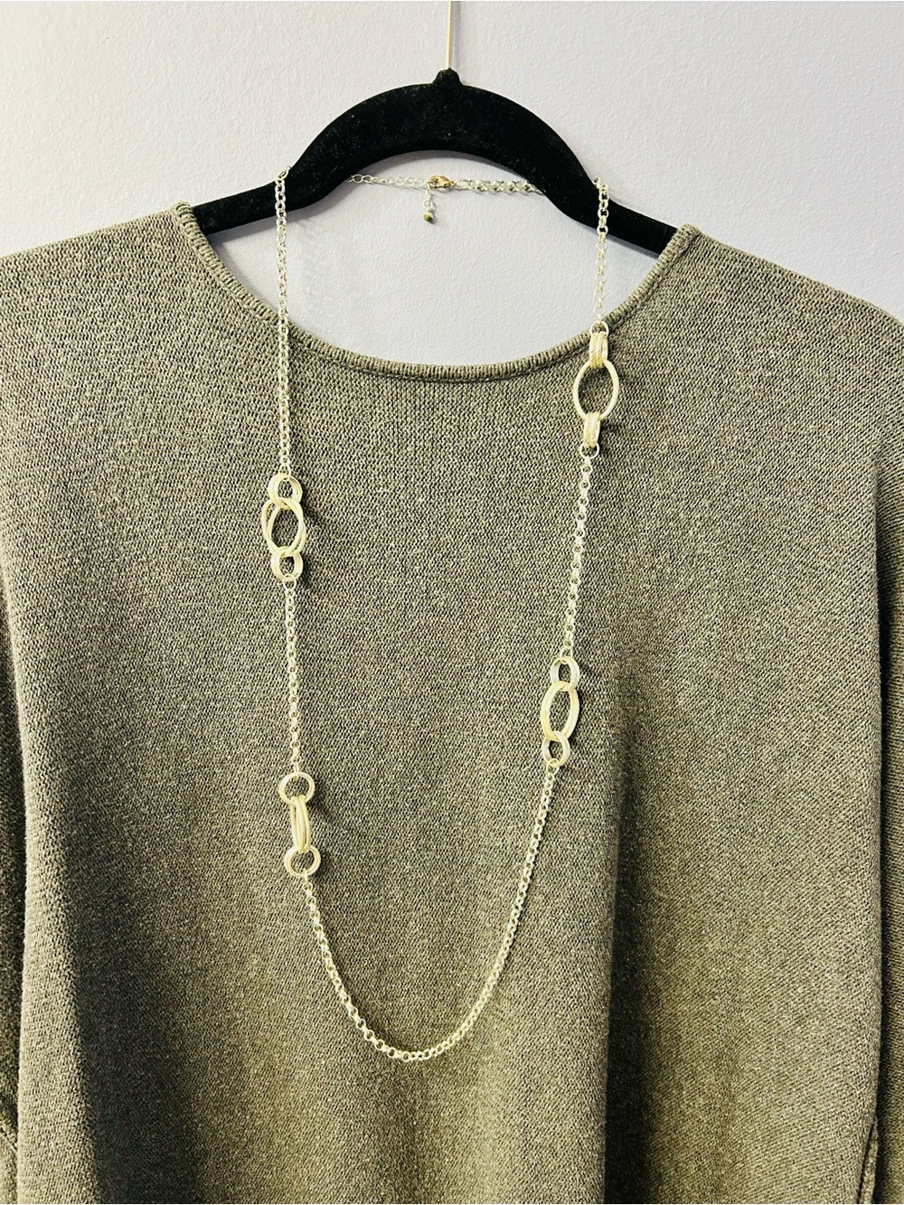 Long Silver Link Necklace